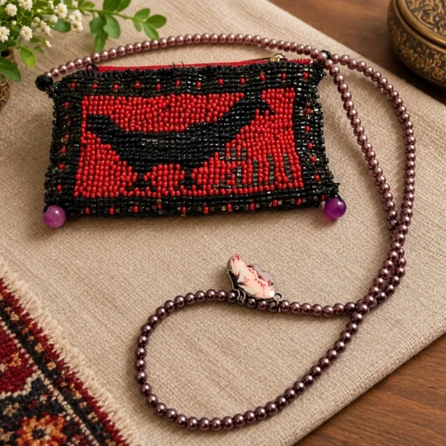 کیف سکه منجوق دوزی قدیمی