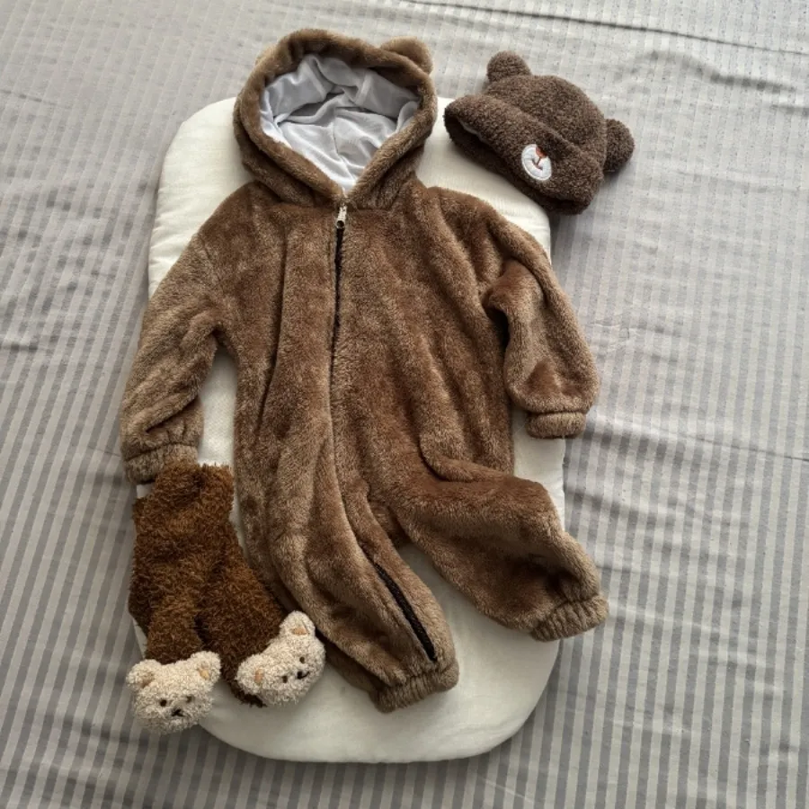 ست سرهمی تدی جوراب کلاه