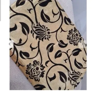رومیزی طلایی ساتن گل مخمل