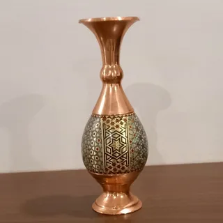گلدان مسی خاتم کاری