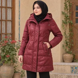 کاپشن وارداتی رنگ عنابی