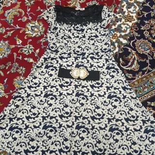 سارافون کمربند دار گیپور