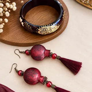 بنگل چوبی و گوشواره انار