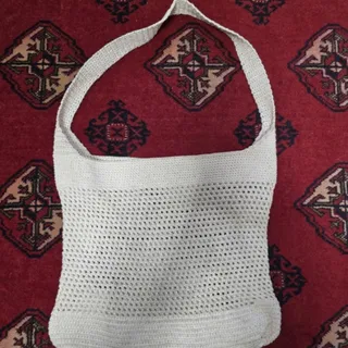 کیف مکرومه سفید