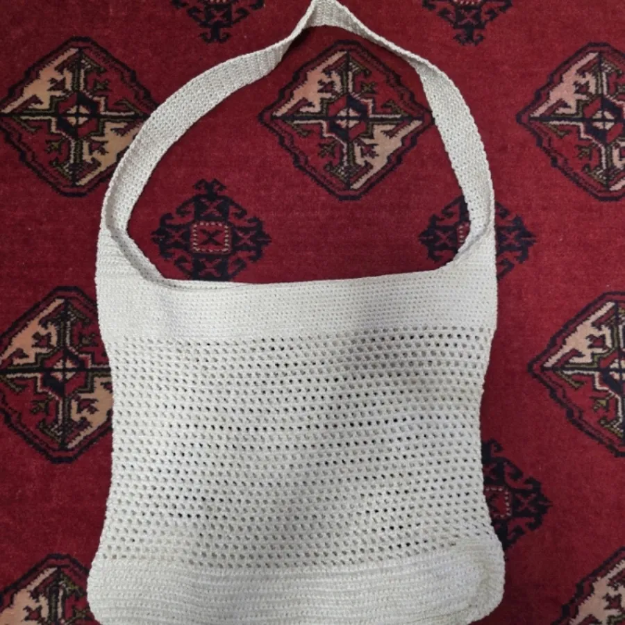 کیف مکرومه سفید