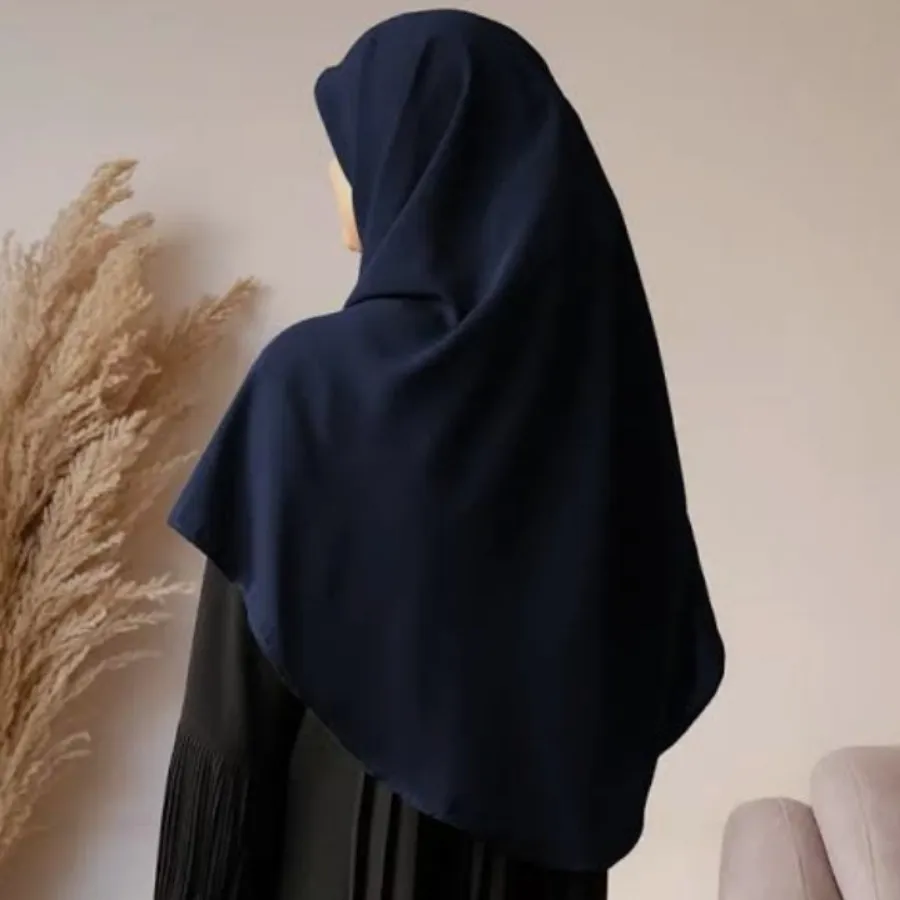 مقنعه کرپ ریزشی سورمه ای