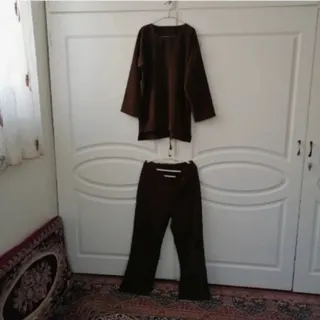 ست مانتوشلوار مخمل کبریتی