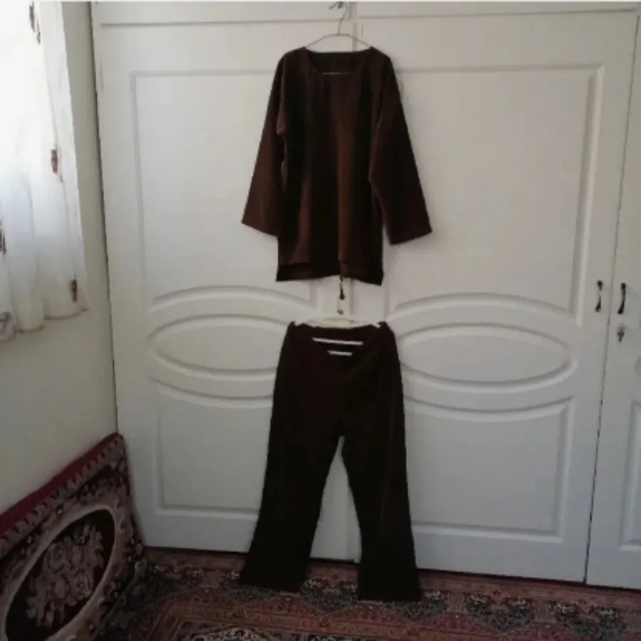 ست مانتوشلوار مخمل کبریتی