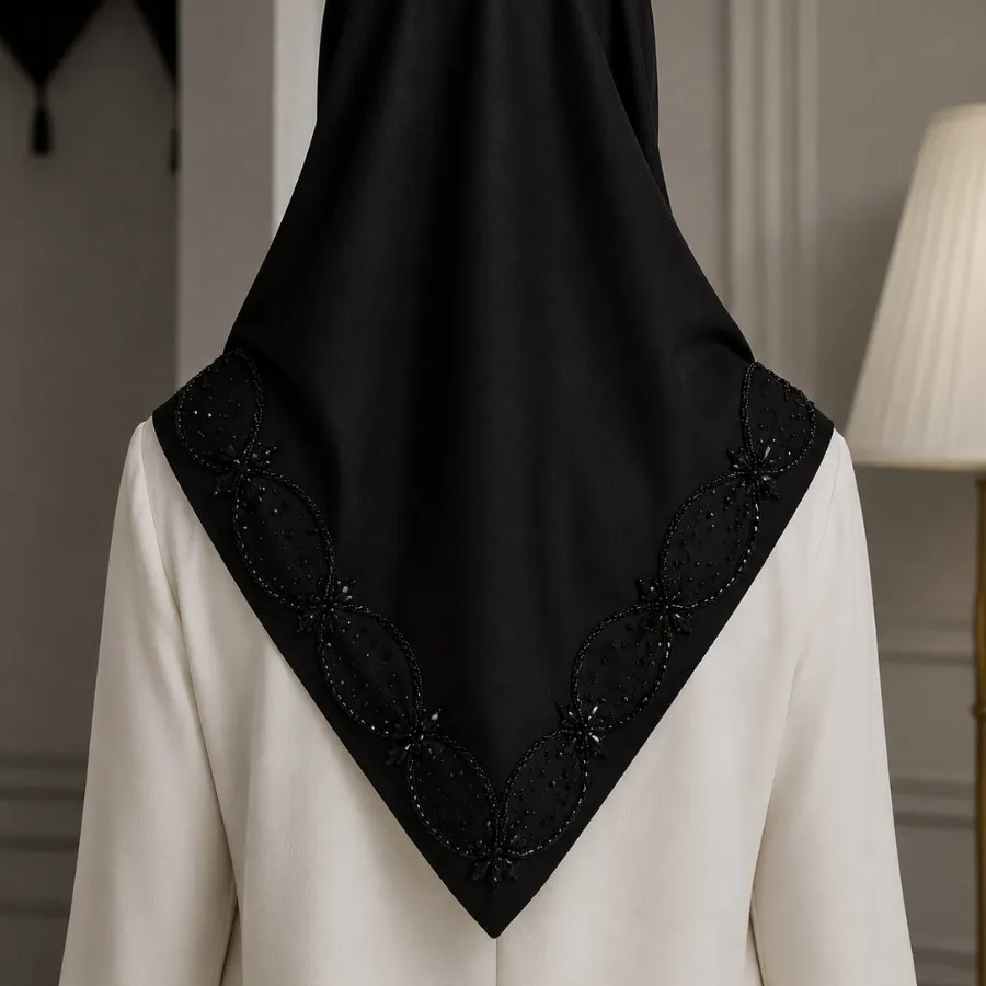 روسری ساتن جواهر دوزی