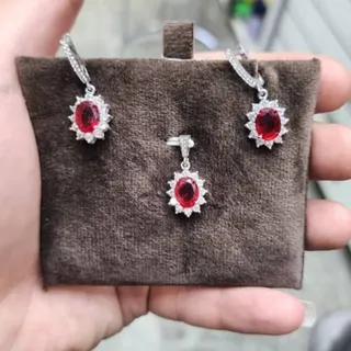 ست نقره ویاقوت