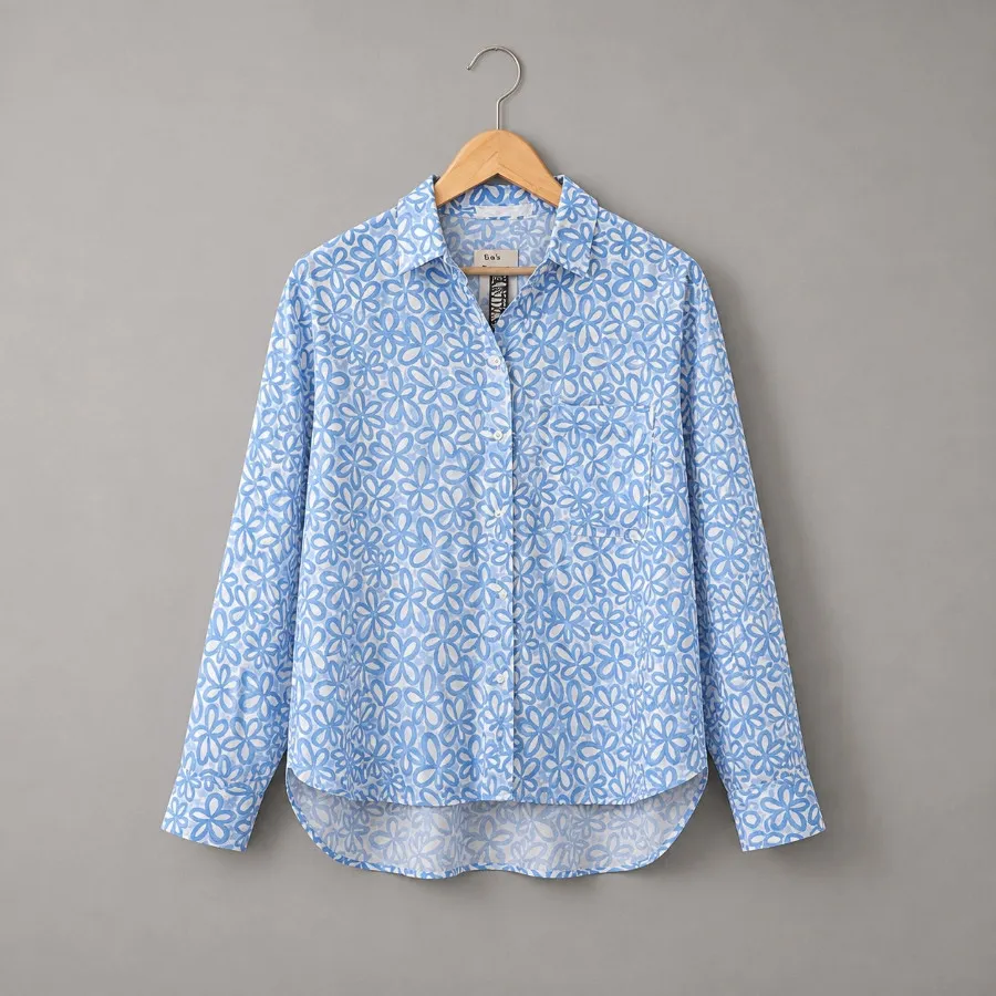 شومیز نخی آبی زارا Zara