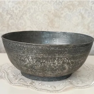 قدح قدیمی مسی قلم