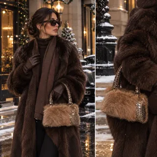 کیف دستی خزدار