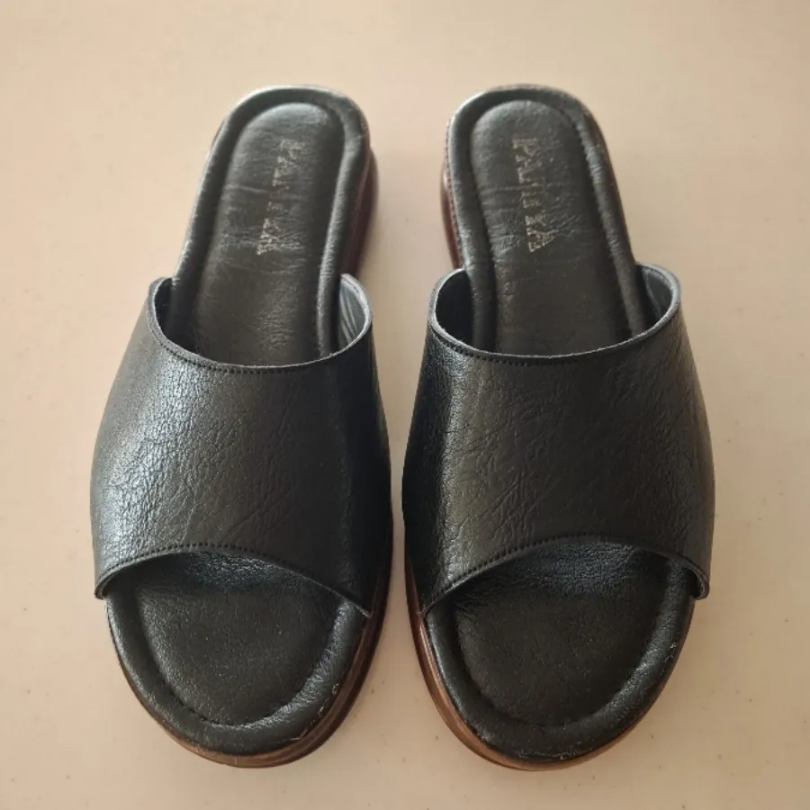 صندل چرم کف چوبی