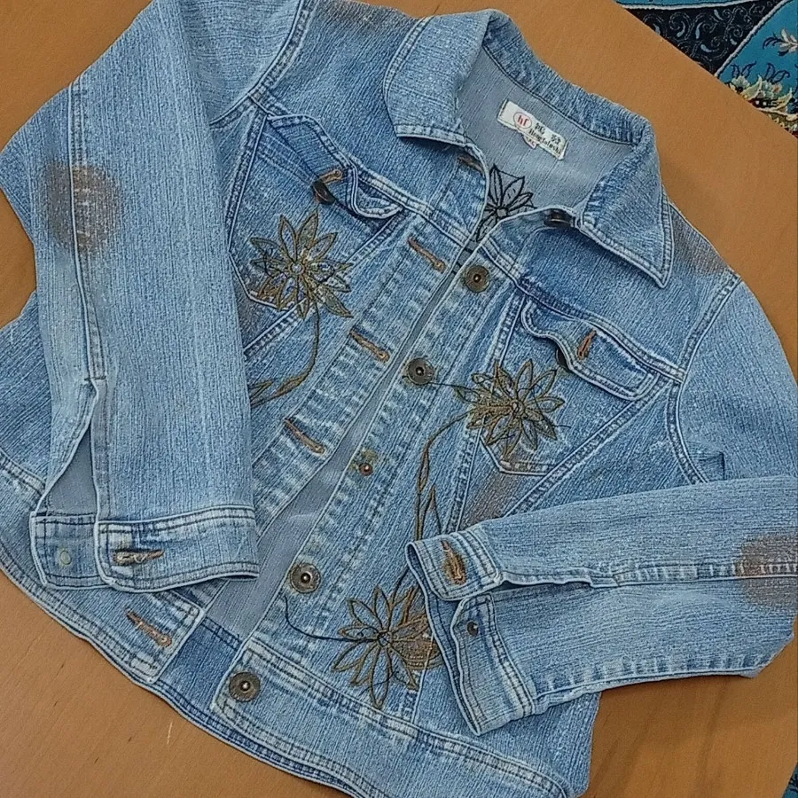 کت جین وارداتی گلدوزی