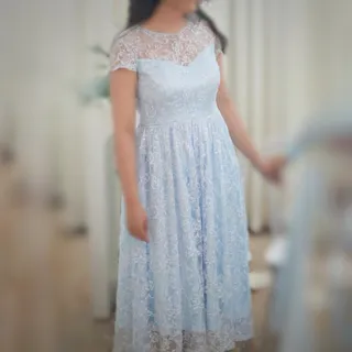 پیراهن مجلسی آبی پرنسسی
