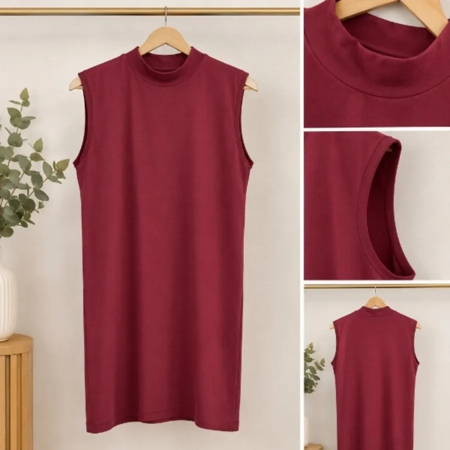 تونیک sleeveless زرشکی