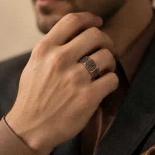 انگشتر مردانه مس پرنگین