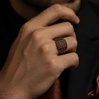 انگشتر مردانه مس پرنگین