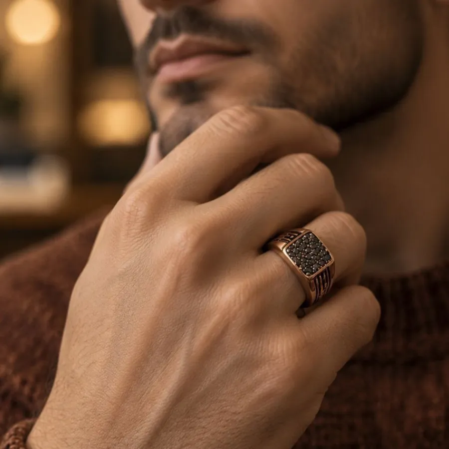 انگشتر مردانه مس پرنگین