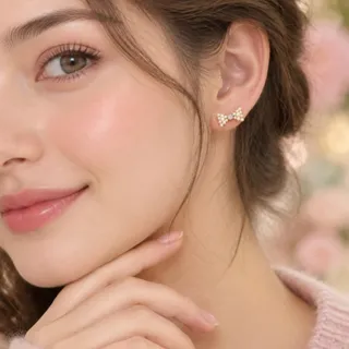 گوشواره پاپیون مرواریدی