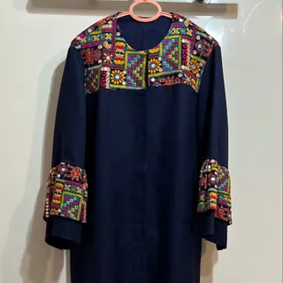 مانتو سرمه ای سایز بزرگ