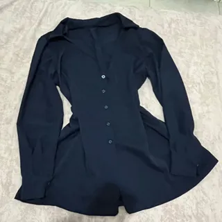 شومیز ساده سرمه ای