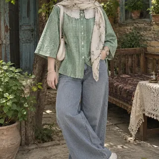 شومیز لینن چهار خونه
