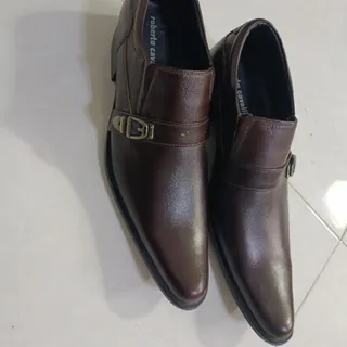 کفش چرم قهوه ای