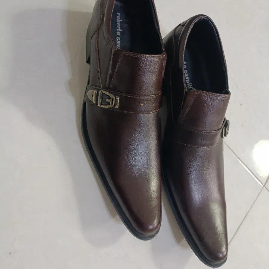 کفش چرم قهوه ای