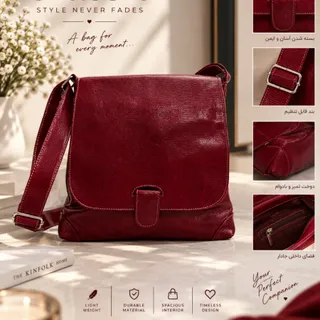 کیف چرم زرشکی